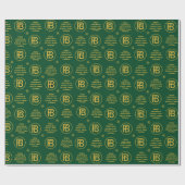 Elegant Business Logo Holiday Green en Gold Cadeaupapier (Vlak)