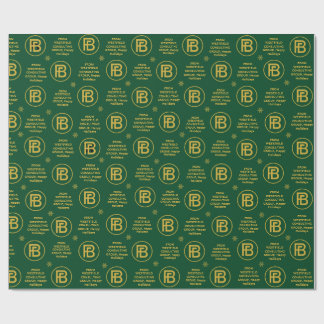 Elegant Business Logo Holiday Green en Gold Cadeaupapier