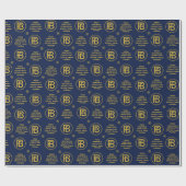 Elegant Business Logo Holiday Navy blauw en goud Cadeaupapier (Vlak)
