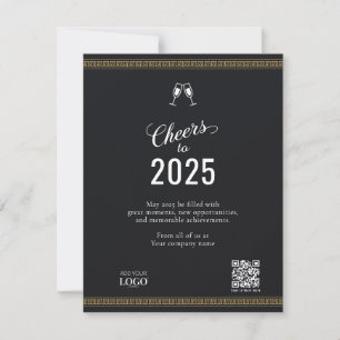 Elegant Business Logo Modern QR Code 2025 Kalender Feestdagenkaart