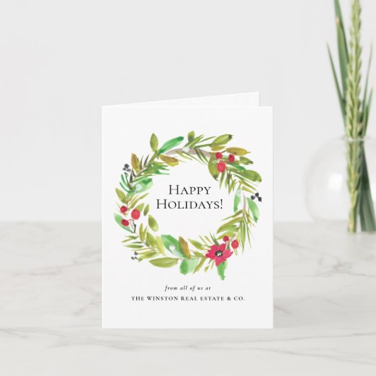 Elegant Business logo QR code Corporate Christmas Feestdagen Kaart (Voorkant)