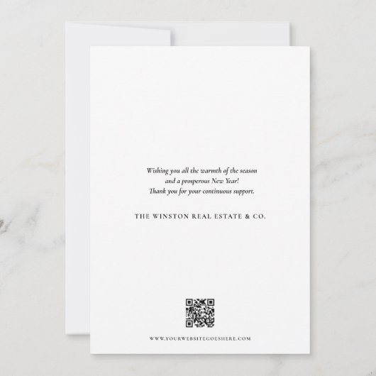 Elegant Business logo QR code Corporate Christmas Feestdagenkaart (Achterkant)