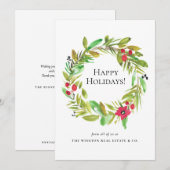 Elegant Business logo QR code Corporate Christmas Feestdagenkaart (Voorkant / Achterkant)