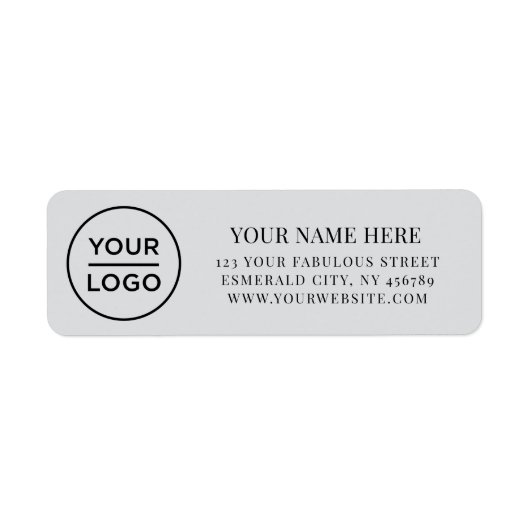 Elegant Business Logo Return Address Etiket (Voorkant)