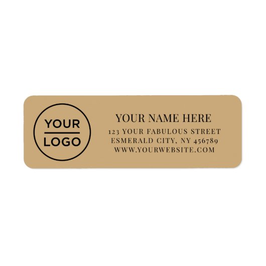 Elegant Business Logo Return Address Etiket (Voorkant)