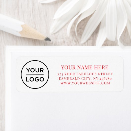 Elegant Business Logo Return Address Etiket (Insitu)