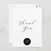 Elegant Business Logo Script Dank u Wit Briefkaart (Voorkant / Achterkant)