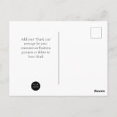 Elegant Business Logo Script Dank u Wit Briefkaart (Achterkant)