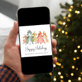 Elegant Business Logo Waterverf Kerst Feestdagenkaart