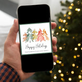 Elegant Business Logo Waterverf Kerst Feestdagenkaart