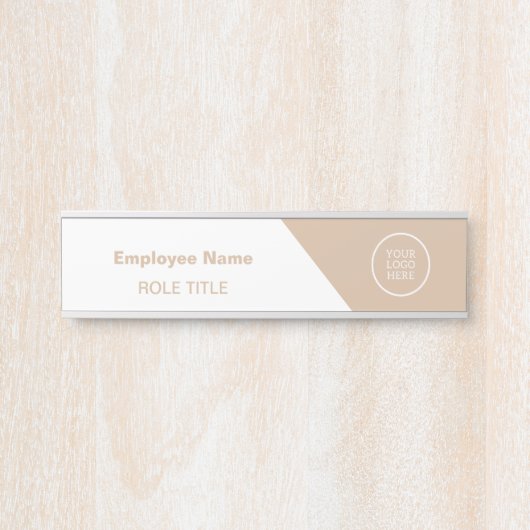 Elegant Business Logo wit beige Deurbordje (Voorkant)
