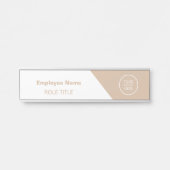 Elegant Business Logo wit beige Deurbordje (Voorkant)