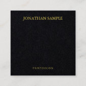 Elegant Business Modern Minimalist Premium Black Vierkante Visitekaartje (Voorkant)