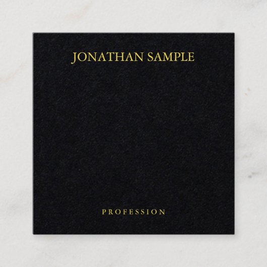 Elegant Business Modern Minimalist Premium Black Vierkante Visitekaartje (Voorkant)