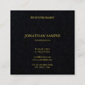 Elegant Business Modern Minimalist Premium Black Vierkante Visitekaartje (Achterkant)