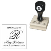 Elegant Business Monogram "Handgemaakt door" Rubberstempel (Gestempeld)