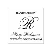 Elegant Business Monogram "Handgemaakt door" Rubberstempel (Afrduk)