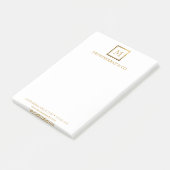 Elegant Business Monogram Logo Gold Square Post-it® Notes (Schuin)