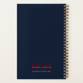 Elegant Business Monogram Logo Navy Burgundy Gold Notitieboek (Achterkant)