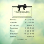 Elegant Business Open Times Window Cling Raamsticker (Vel 3)