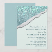 Elegant Business party nodigen Glam Glitter uit Kaart (Voorkant / Achterkant)