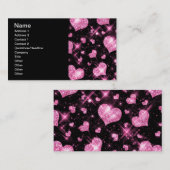 Elegant Business Pink Glitter Hearts Visitekaartje (Voorkant / Achterkant)