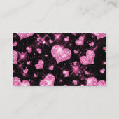 Elegant Business Pink Glitter Hearts Visitekaartje (Achterkant)