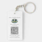 Elegant Business Property Room Number QR Code Sleutelhanger (achterkant)