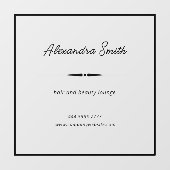 Elegant Business Salon Naam Lijst Zwart Raamsticker (Vel)