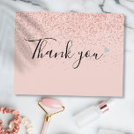 Elegant Business Script Hartelijk dank voor Roos G Briefkaart<br><div class="desc">Een gouden glitterscriptbedrijf van het roos van de kerk bedankt u briefkaart met een zilveren hart. Een perfecte manier om uw klanten en klanten te bedanken. Dit elegante ontwerp is ideaal voor een breed scala aan bedrijven,  waaronder sapsalons haar en make-up stylists boutiques beauticians en bloemisten.</div>