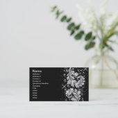 Elegant Business Silver Glitter Floral Swirls Visitekaartje (Staand voorkant)
