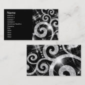 Elegant Business Silver Glitter Swirl Visitekaartje (Voorkant / Achterkant)