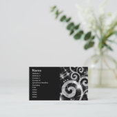 Elegant Business Silver Glitter Swirl Visitekaartje (Staand voorkant)