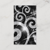 Elegant Business Silver Glitter Swirl Visitekaartje (Achterkant)