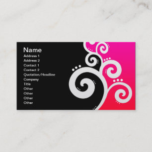 Elegant Business Swirls Pink Visitekaartje
