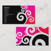 Elegant Business Swirls Pink Visitekaartje (Voorkant / Achterkant)