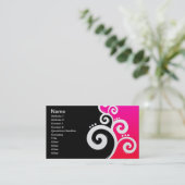 Elegant Business Swirls Pink Visitekaartje (Staand voorkant)