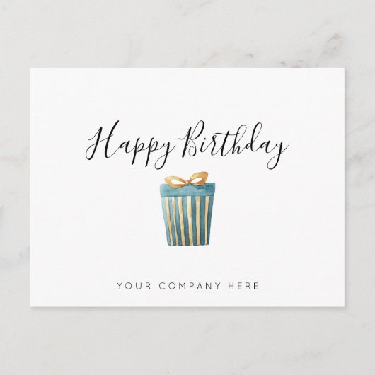 Elegant Business Waterverf Cadeau Birthday Briefkaart (Voorkant)