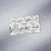 Elegant Business Zilver Metalen Studs Latch look 3 Visitekaartje Magneet (Voorbeeld)