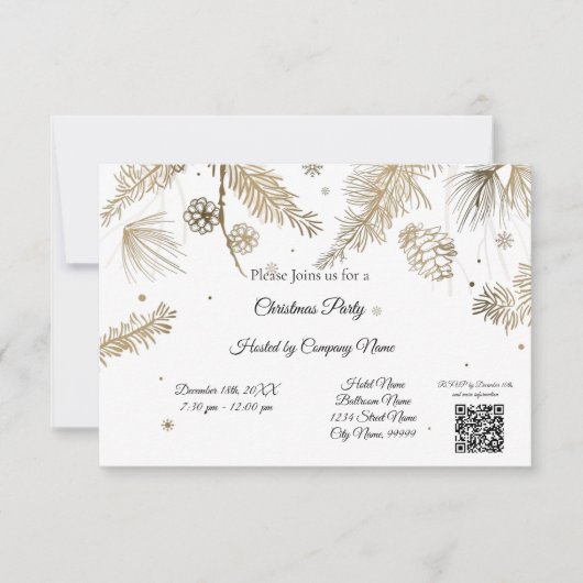 Elegant Bussines - Uitnodiging voor Kerstmis (Voorkant)