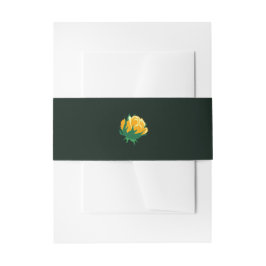 Elegant Butter Yellow Camellia op Green Uitnodigingen Wikkel