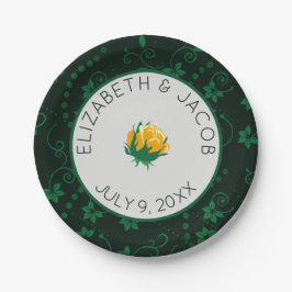 Elegant Butter Yellow Camellia Wedding Papieren Bordje