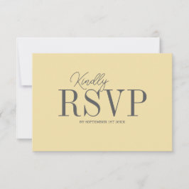 Elegant Butter Yellow Minimalist Wedding RSVP Kaartje