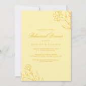 Elegant Butter Yellow Wedding Rehearsal Dinner Kaart (Voorkant)