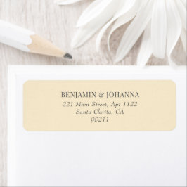Elegant Butter Yellow Wedding Retouradres Etiket