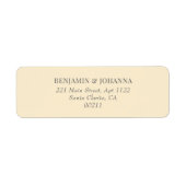 Elegant Butter Yellow Wedding Retouradres Etiket (Voorkant)