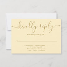 Elegant Buttercup geel en goud script