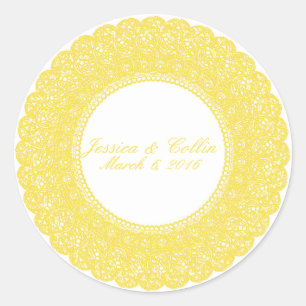 Elegant buttercup gele kant aangepaste sticker