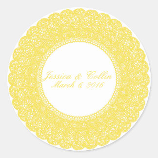 Elegant buttercup gele kant aangepaste sticker