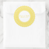 Elegant buttercup gele kant aangepaste sticker (Tas)